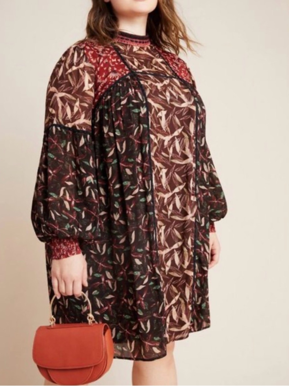 Anthropologie Callie Sheer Plus Tunic woman’s 1X Floral Dress